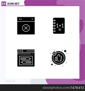 Stock Vector Icon Pack of Line Signs and Symbols for cancel, internet, remove, notebook, web Editable Vector Design Elements