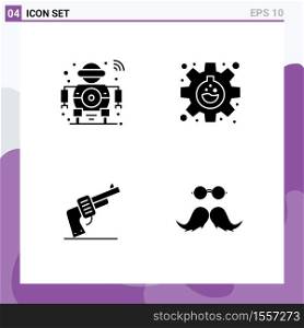Stock Vector Icon Pack of Line Signs and Symbols for future, gun, smart, flask, weapon Editable Vector Design Elements