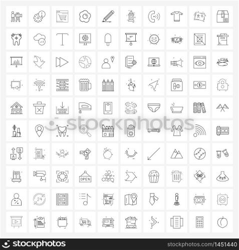 Stock Vector Icon Set of 100 Line Symbols for pen, hospital, online, age, medical Vector Illustration