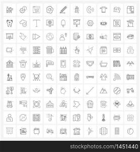 Stock Vector Icon Set of 100 Line Symbols for pen, hospital, online, age, medical Vector Illustration