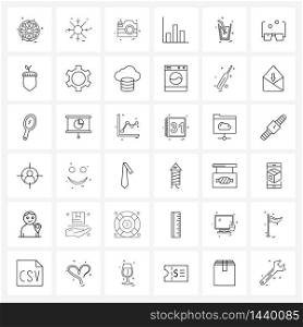 Stock Vector Icon Set of 36 Line Symbols for food, winning, camera, graph, image Vector Illustration