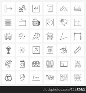 Stock Vector Icon Set of 36 Line Symbols for travel, arrows, left, direction, text Vector Illustration