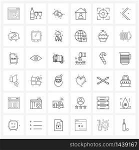 Stock Vector Icon Set of 36 Line Symbols for user, house, drinks, home, ring Vector Illustration