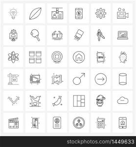 Stock Vector Icon Set of 36 Line Symbols for user, preference, account, transaction, mobile Vector Illustration