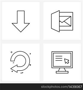 Stock Vector Icon Set of 4 Line Symbols for diagram, arrows, brand, logo, restore Vector Illustration