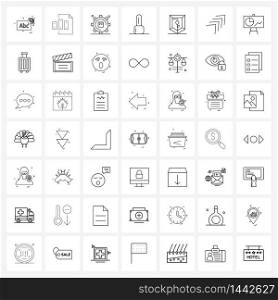 Stock Vector Icon Set of 49 Line Symbols for nail, fashion, program, cosmetics, logistics Vector Illustration