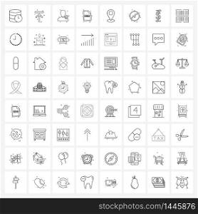 Stock Vector Icon Set of 64 Line Symbols for map pointer, files, avatar, file type, file Vector Illustration