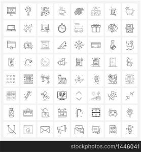 Stock Vector Icon Set of 64 Line Symbols for meal, pot, business, cooking, meal Vector Illustration
