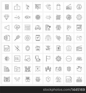 Stock Vector Icon Set of 64 Line Symbols for pot, chat, games, phone, chart Vector Illustration