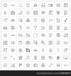 Stock Vector Icon Set of 81 Line Symbols for celebrations, socks, text, animals, wildlife Vector Illustration