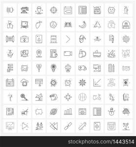 Stock Vector Icon Set of 81 Line Symbols for day, target, gym, focus, aim Vector Illustration