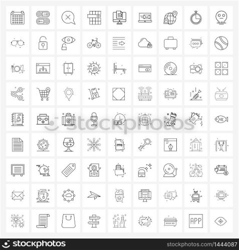Stock Vector Icon Set of 81 Line Symbols for email, row, switch, extract, cross Vector Illustration