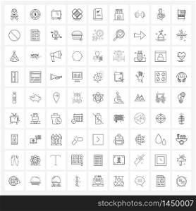 Stock Vector Icon Set of 81 Line Symbols for meal, recipe book, web, medical, Elastoplast Vector Illustration