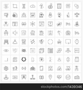 Stock Vector Icon Set of 81 Line Symbols for studio, recording, genetics, microphone, server Vector Illustration