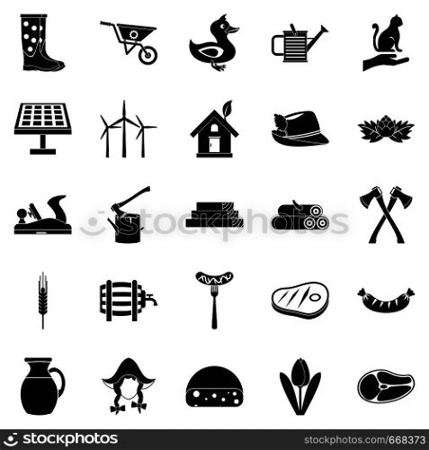 Stockroom icons set. Simple set of 25 stockroom vector icons for web isolated on white background. Stockroom icons set, simple style