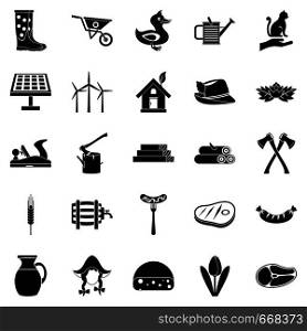 Stockroom icons set. Simple set of 25 stockroom vector icons for web isolated on white background. Stockroom icons set, simple style