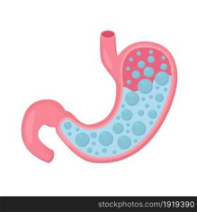 Stomach acid reflux. Healthcare Digestion. Disease, stomachache. Vector illustration in flat style. Stomach acid reflux.