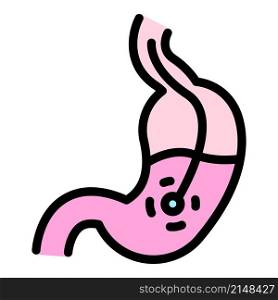 Stomach endoscopy icon. Outline stomach endoscopy vector icon color flat isolated. Stomach endoscopy icon color outline vector