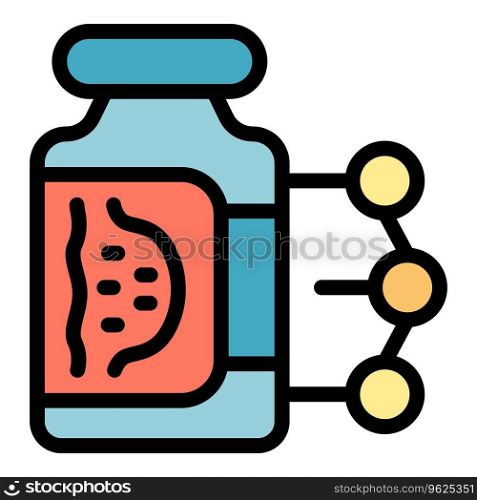 Stomach enzymes icon outline vector. Amino peptide. Collagen chain color flat. Stomach enzymes icon vector flat