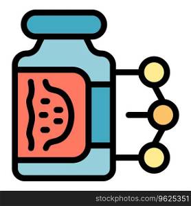 Stomach enzymes icon outline vector. Amino peptide. Collagen chain color flat. Stomach enzymes icon vector flat