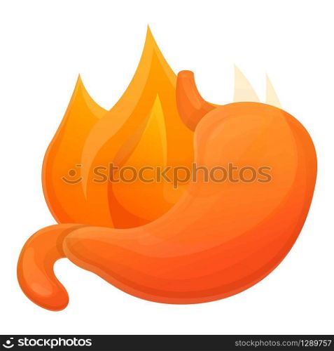 Stomach fire icon. Cartoon of stomach fire vector icon for web design isolated on white background. Stomach fire icon, cartoon style
