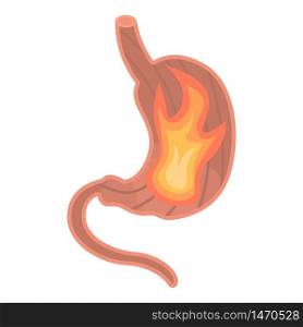 Stomach fire icon. Isometric of stomach fire vector icon for web design isolated on white background. Stomach fire icon, isometric style