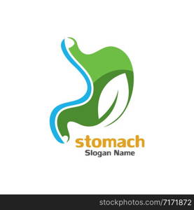 Stomach Logo concept Leaf design, template vector