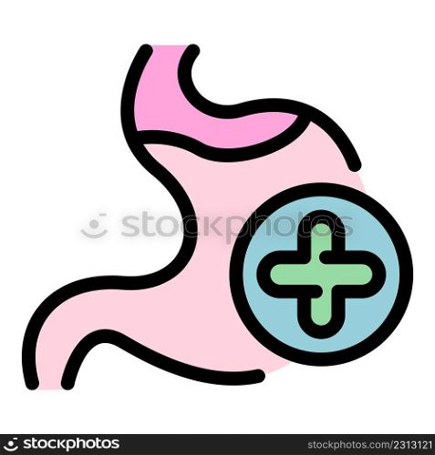 Stomach medical probiotics icon. Outline stomach medical probiotics vector icon color flat isolated. Stomach medical probiotics icon color outline vector