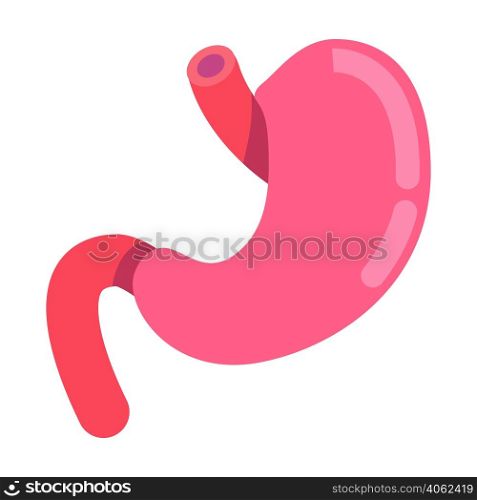 Stomach semi flat color vector object. Human organ anatomy. Full sized item on white. Internal organ. Surgical procedure. Simple cartoon style illustration for web graphic design and animation. Stomach semi flat color vector object