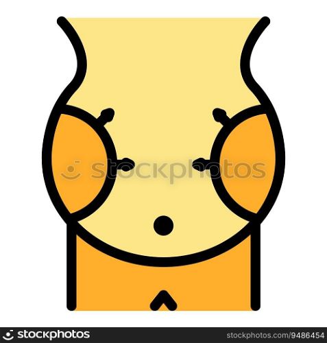Stomach surgery icon outline vector. Fat body. Plastic skin color flat. Stomach surgery icon vector flat