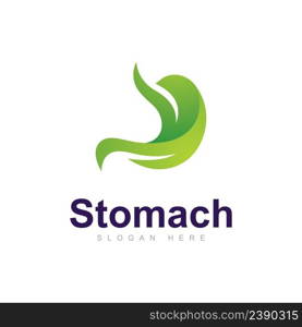 Stomach with leaf Logo Vector Design Template, Creative stomach Symbol