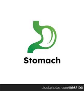 Stomach with leaf Logo Vector Design Template, Creative stomach Symbol