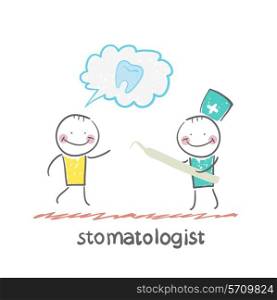stomatologist who listens to the patient tells the story of a bad tooth
