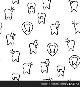 Stomatology And Dentistry Vector Seamless Pattern Thin Line Illustration. Stomatology And Dentistry Vector Seamless Pattern