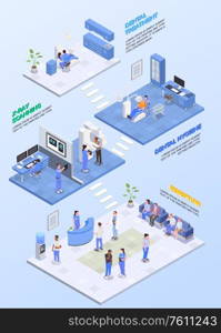 Stomatology clinic isometric composition with dental hygiene symbols vector illustration