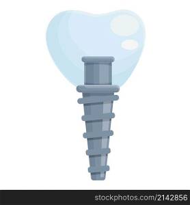 Stomatology dental implant icon cartoon vector. Tooth crown. Oral surgery. Stomatology dental implant icon cartoon vector. Tooth crown