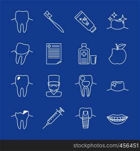 Stomatology dental line icons. Vector stomatology signs and dental health thin line symbols. Stomatology dental line icons