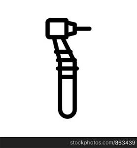 Stomatology Dentist Reamer Vector Thin Line Icon. Dentist Reamer, Crown Cutter Instrument Tool And Device Linear Pictogram. Chairside Assistance Dental Health Service Monochrome Contour Illustration. Stomatology Dentist Reamer Vector Thin Line Icon