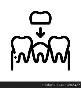 Stomatology Tooth Crown Vector Thin Line Sign Icon. Crown Dentist, Instrument Tool Equipment And Device Linear Pictogram. Medical Treatment Therapy Dentistry Monochrome Contour Illustration. Stomatology Tooth Crown Vector Thin Line Sign Icon