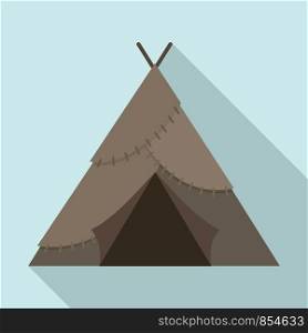 Stone age tent icon. Flat illustration of stone age tent vector icon for web design. Stone age tent icon, flat style