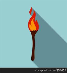 Stone age torch icon. Flat illustration of stone age torch vector icon for web design. Stone age torch icon, flat style
