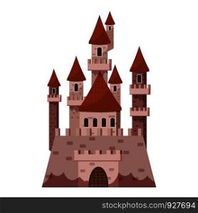Stone castle icon. Cartoon illustration of castle vector icon for web. Stone castle icon, cartoon style