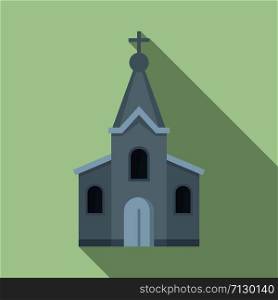 Stone church icon. Flat illustration of stone church vector icon for web design. Stone church icon, flat style