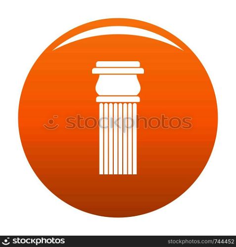 Stone column icon. Simple illustration of stone columnbaseball cap vector icon for any design orange. Stone column icon vector orange