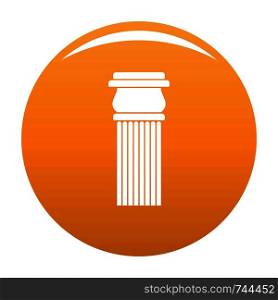 Stone column icon. Simple illustration of stone columnbaseball cap vector icon for any design orange. Stone column icon vector orange