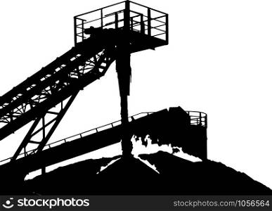 Stone crusher in quarry. Industrial background