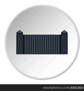 Stone fence icon in flat circle isolated on white background vector illustration for web. Stone fence icon circle