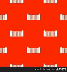 Stone fence pattern repeat seamless in orange color for any design. Vector geometric illustration. Stone fence pattern seamless