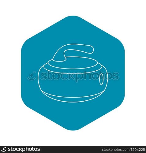 Stone for curling icon. Outline illustration of stone for curling vector icon for web. Stone for curling icon, outline style
