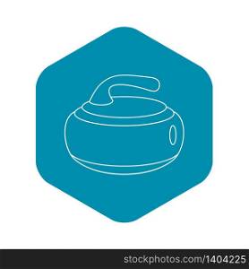 Stone for curling icon. Outline illustration of stone for curling vector icon for web. Stone for curling icon, outline style